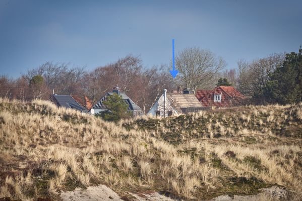 Das Grundstück von der Düne aus gesehen