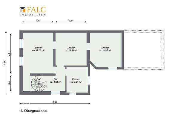 1. Obergeschoss Grundriss