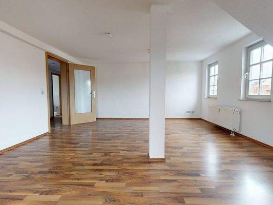 Ansicht III: Wohn- und Esszimmer