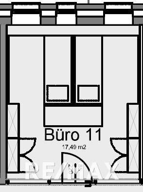 Grundriss Büro ca. 18m²