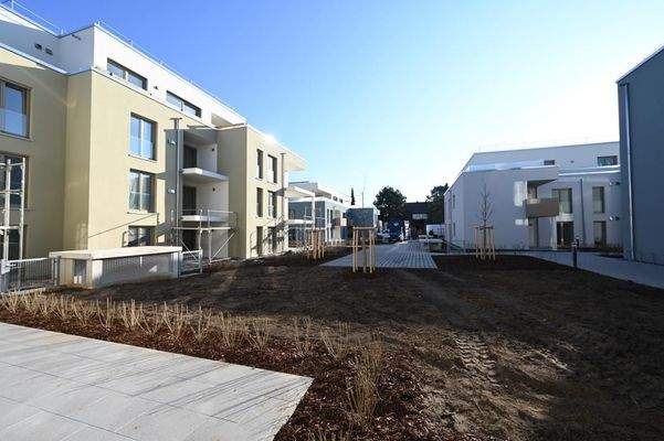 Blick in den grünen Innenhof