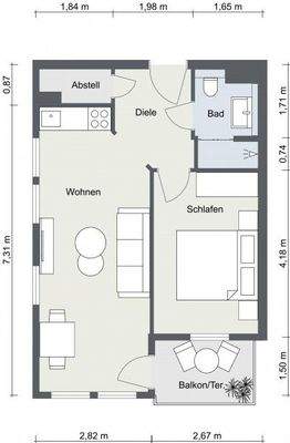 Grundriss mit Bemaßung