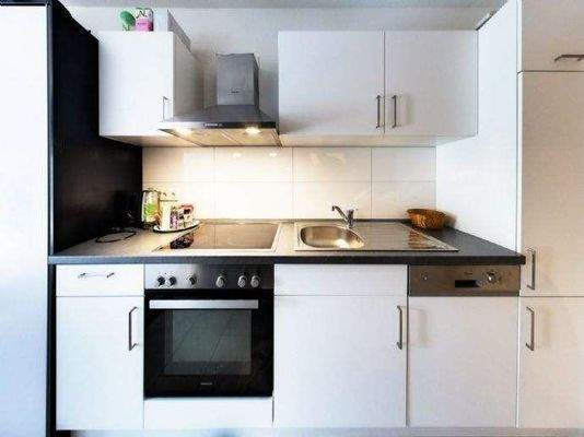 Moderne, vollwertig ausgestattete Einbauküche