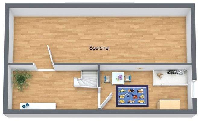 3D Grundriss Dachgeschoß