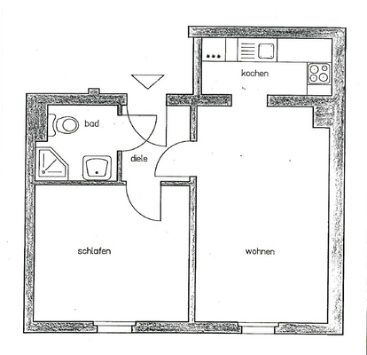 Grundriss der Wohnung im 2. OG