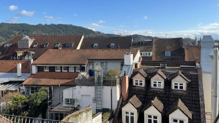 Wohnung 2 | Blick aus dem Küchenfenster über die Dächer der Freiburger Altstadt