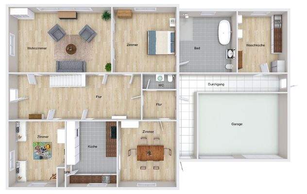 Grundrissoptimierung Erdgeschoss (nicht maßstabgetreu)