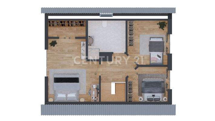 Grundriss Dachgeschoss visualisiert