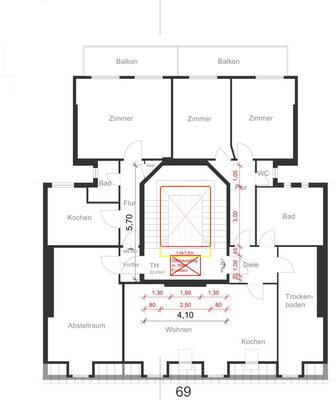Beispiel Grundriss WE 11 + 12