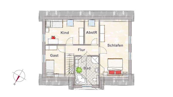 Grundrissskizze Dachgeschoss