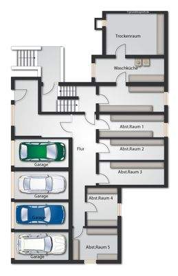 Grundriss UG möbliert