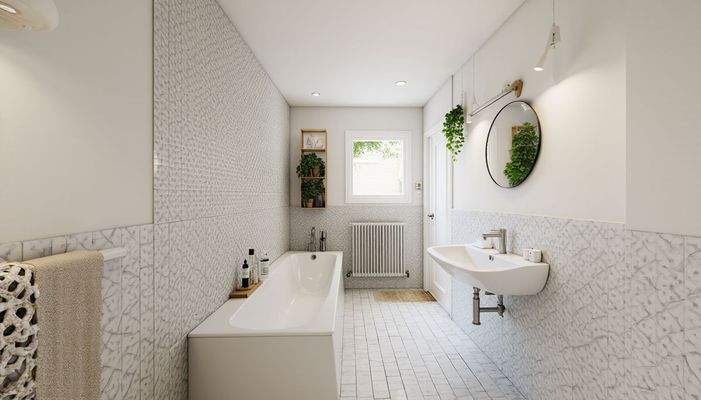 Badezimmer (KI Renovierungsbeispiel)