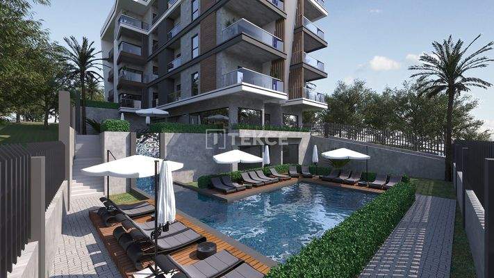 Sea View Flat in a New Complex with Pool in Kuşadası