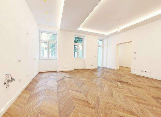 Wohnküche mit Ausgang die Terrasse