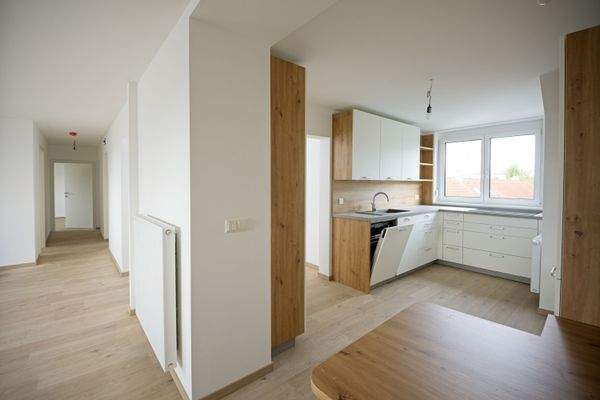 Küche mit Übergang zum Wohnbereich