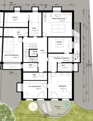 Grundriss Wellness Gartengeschoss