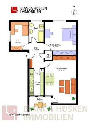 12466 Grundriss Wohnung rechts
