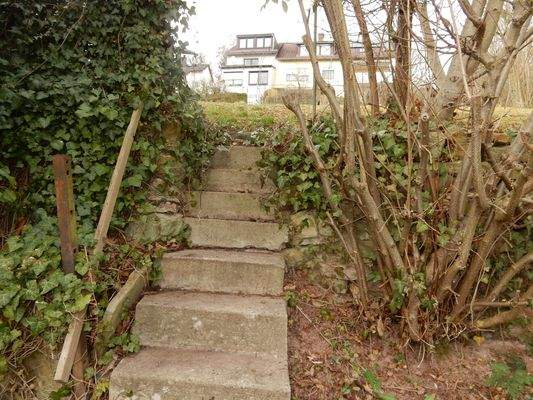 Hier geht es rauf zum Garten