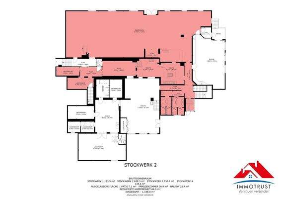 Plan Gastronomie (rot gekennzeichnet)