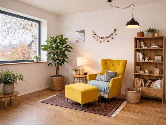 Leseecke Erdgeschoss (KI möbliert)