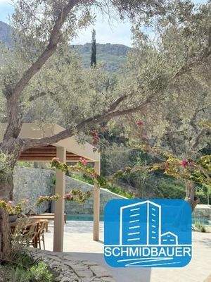 Kreta, Listaros: Moderne Villa mit Meer- und Bergblick, Gästewohnung und Pool zu verkaufen