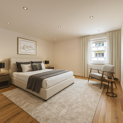 Schlafzimmer - Einrichtungsbeispiel mit KI