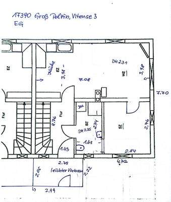 Grundrissskizze Vitense 3 EG