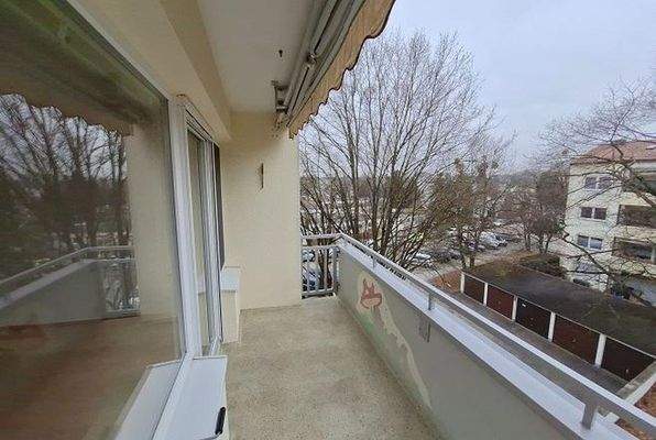 Ausblick Balkon Wohnzimmer