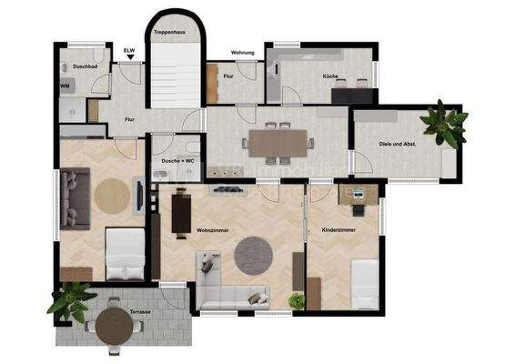 4515 Grundriss Erdgeschoss + Einliegerwohnung