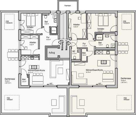 Grundriss 2. OG Wohnung 2