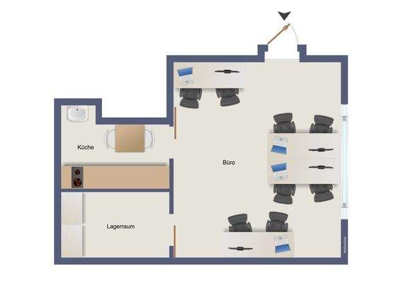 Grundriss EG links (Büro- und Gewerbefläche)