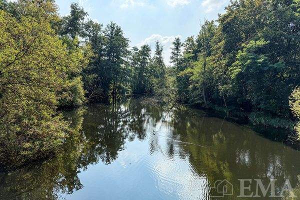 Blick von der Brücke auf den Schwanengraben