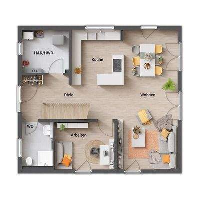 Flair 134 - Grundriss Erdgeschoss Vorlage 1