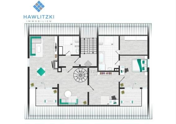 Grundriss DG aktuell mit Wendeltreppe