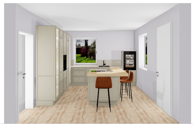 Visualisierungen einer möglichen Küche (eine Küche ist kein Bestandteil des Verkaufs)