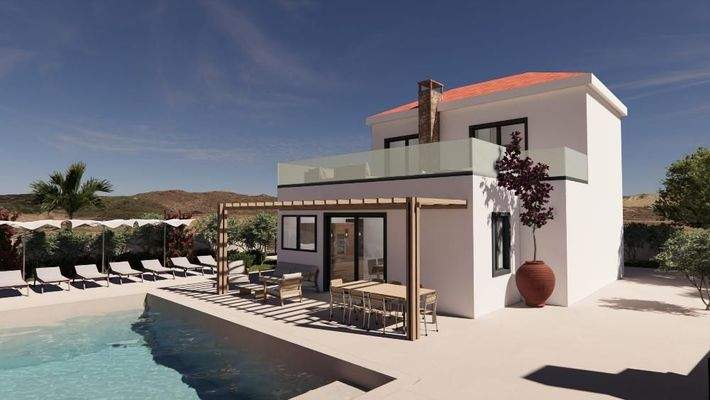Kreta - 8-Villen- Projekt in Kirianna bei Rethymno: Freistehende Villa mit Meerblick