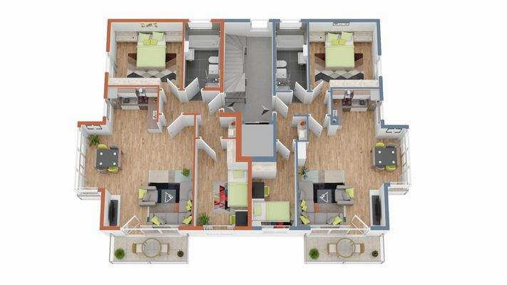 Grundriss OG Wohnung 3 + 4