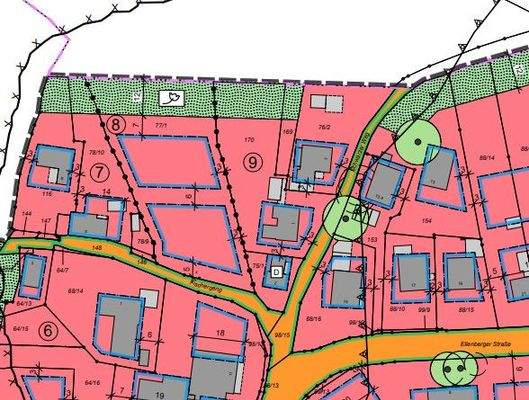 Ausschnitt der Baufenster 