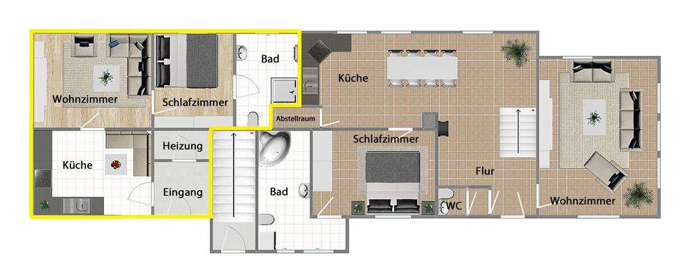 Grundriss Wohnung 1 (nicht maßstabsgetreu)