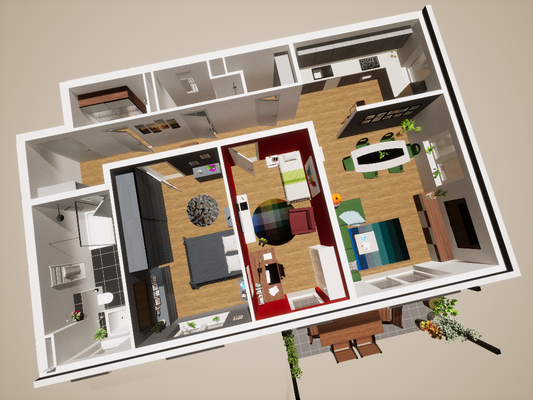 3D Grundriss Wohnung C0.02