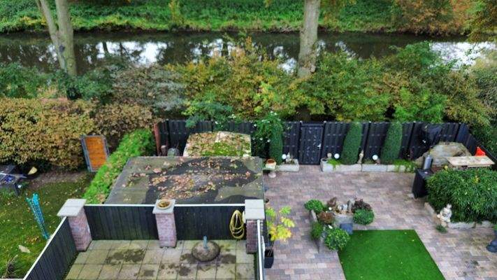 Garten mit Zugang zur Aa