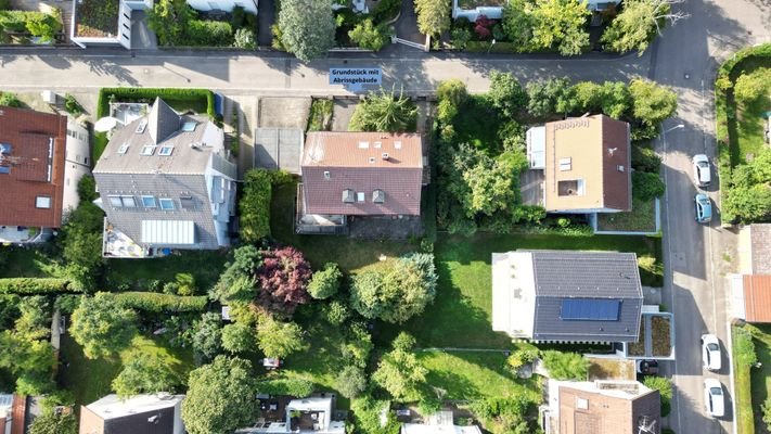 Lage / Grundstück mit Abrisshaus von oben