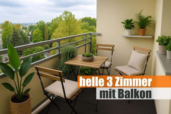 helle 3 Zimmer mit Balkon