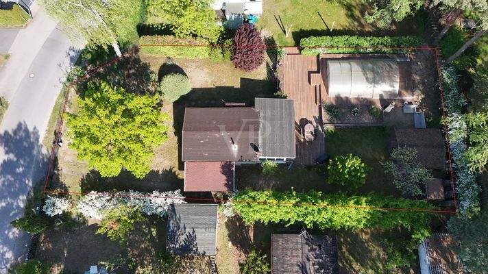 Drohnenfoto mit Teilungsentwurf