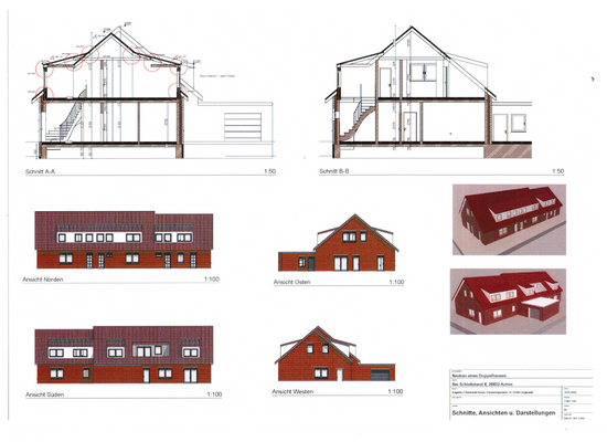 Ansichten und Schnittzeichnungen