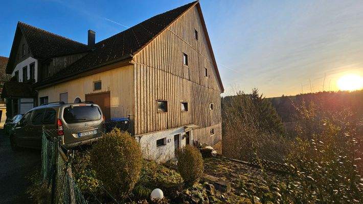 Ansicht Seite mit Garage