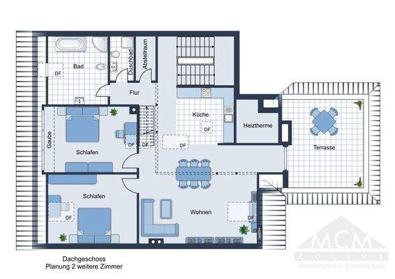 Grundriss Dachgeschoss Planung 2 weitere Zimmer