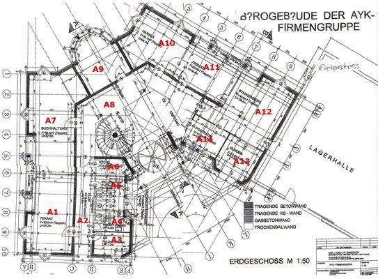 Originalgrundriss EG, A1 & A7