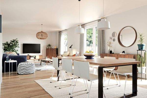 Einfamilienhaus Mitwachshaus Flair-148 Wohnzimmer.