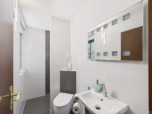 Gäste-WC mit Dusche im Erdgeschoss